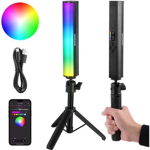 Neewer TL21C RGB Magnetic Light Wand (9", Tabletop Tripod Kit)
