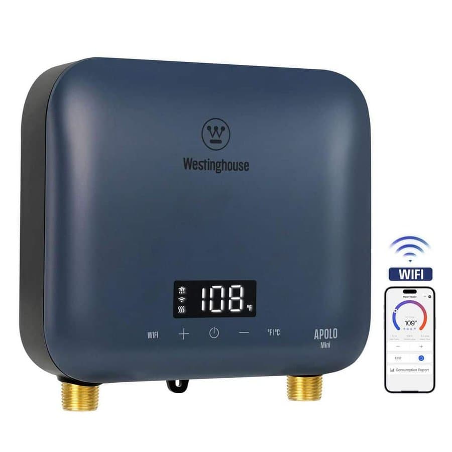 Apolo Mini 3.5 kW 0.68 GPM 120-Volt Smart Wi-Fi Control Point of Use Electric Tankless Water Heater Deep Blue