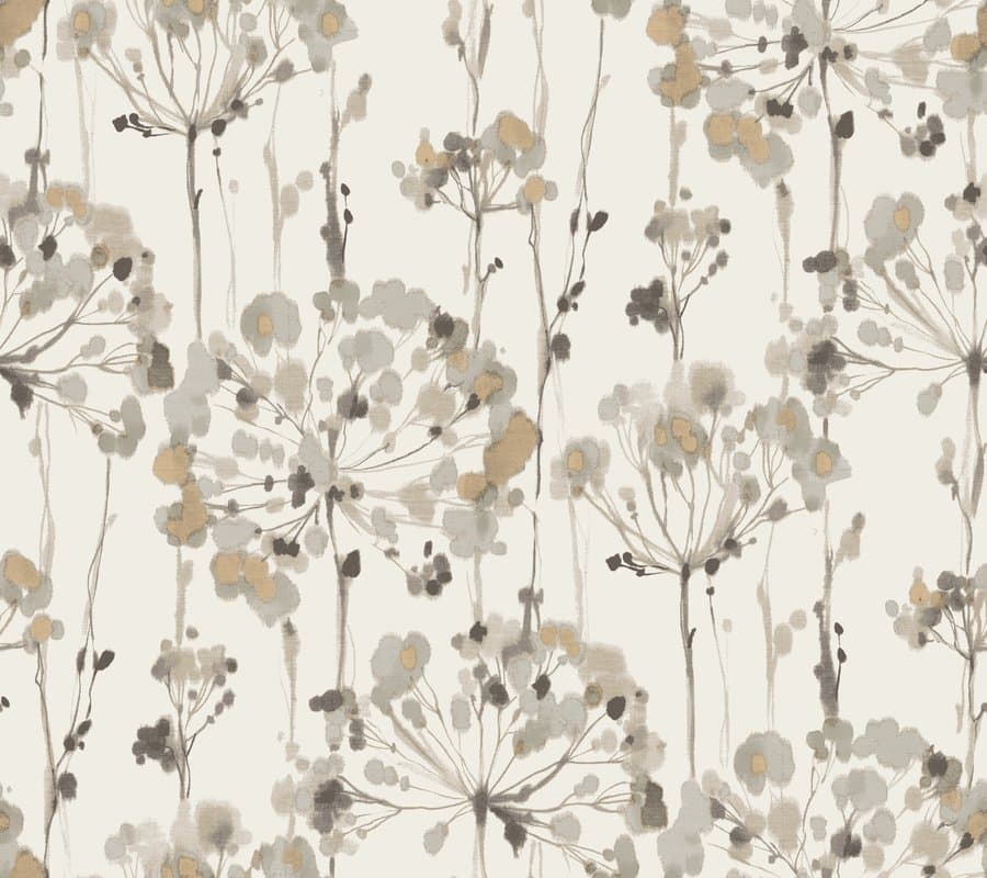 York Wallcoverings 60.8-sq ft Neutral Paper Floral Unpasted Wallpaper