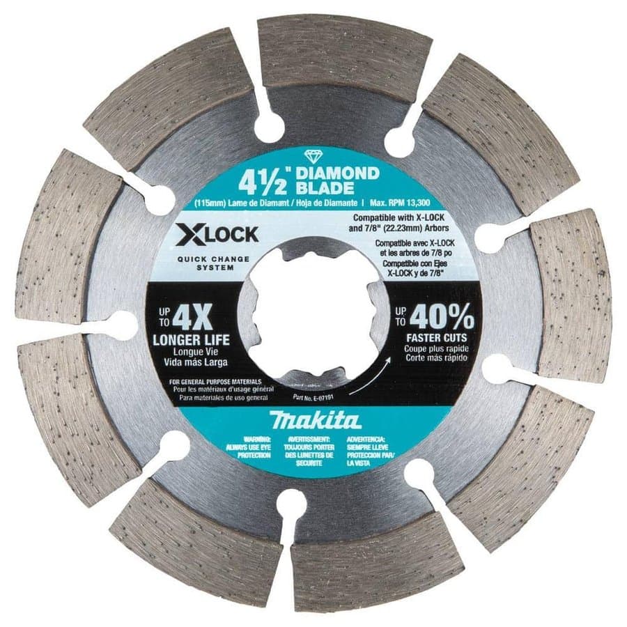 X-Lock 4-1/2 in. Segmented Diamond Blade for Masonry Cutting