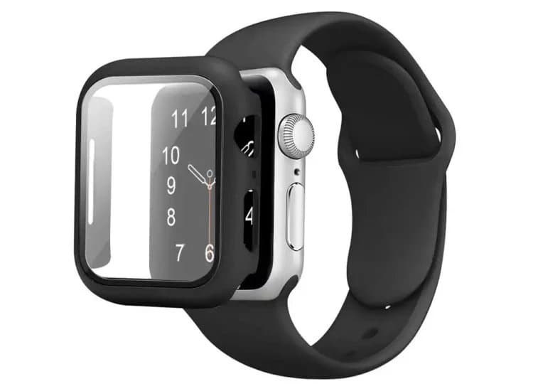 Abt Apple Watch Screen Protector and Bumper 41mm (Series 8, SE, 7, 6, 5), Black