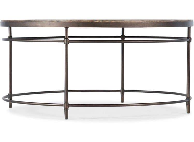 Hooker Furniture Living Room St. Armand Round Cocktail Table, Light Rustic