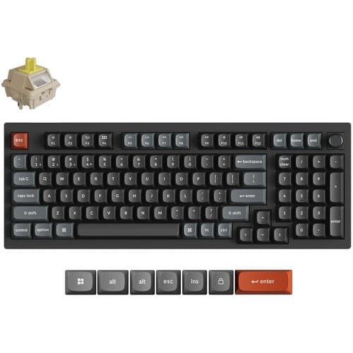 Keychron V5 Ultra 8K Wireless Mechanical Keyboard (Black, Keychron Silk POM Banana Switches)