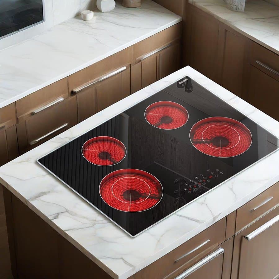 Karinear 4 Burner Electric Cooktop 30 Inch 7100w Metal Edge Protection Wayfair-KNC-D47104