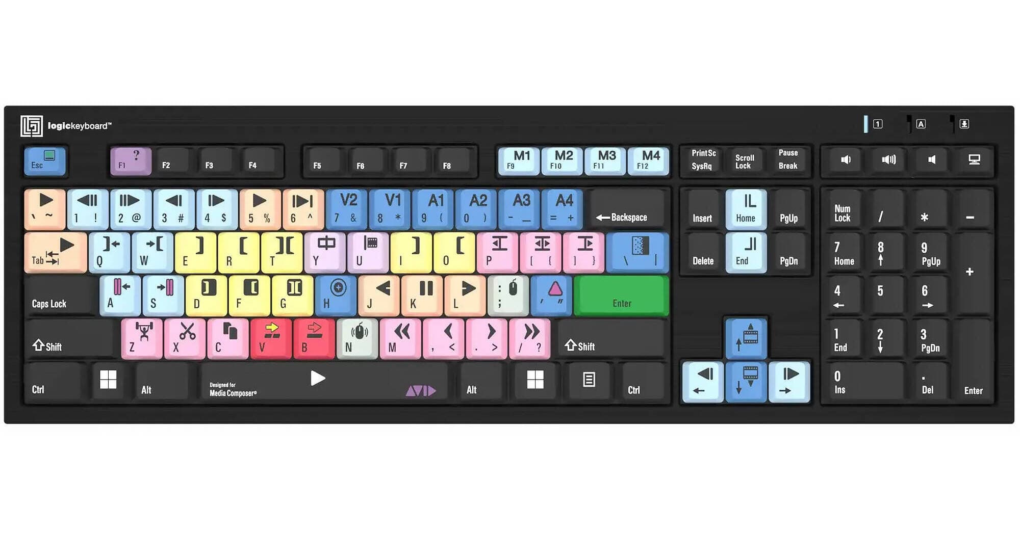 Logickeyboard Nero Slimline Keyboard for Avid Media Composer (Windows, US English)