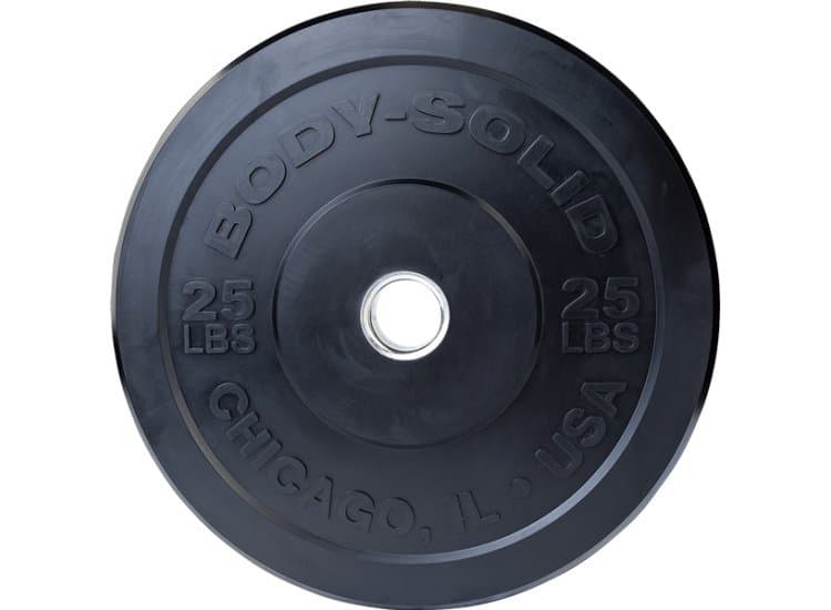 Body-Solid Black 25 Lbs. Chicago Extreme Bumper Plate