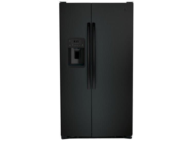 GE 25.3 Cu. Ft. Side-by-Side Refrigerator 36" Black