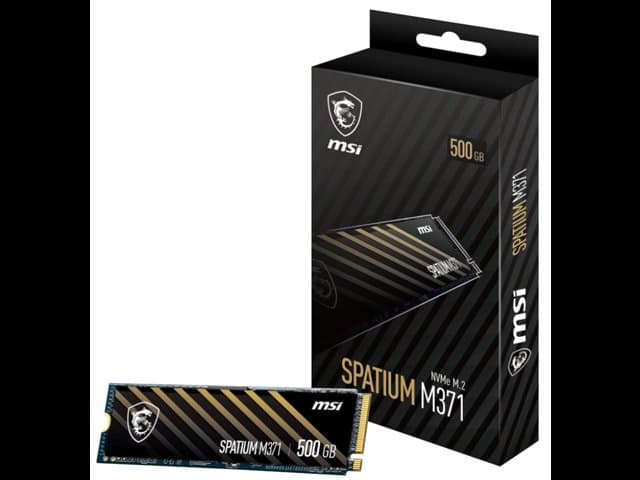 MSI SPATIUM Series M.2 2280 500GB PCI-Express 3.0 x4 3D NAND Internal Solid State Drive (SSD) SPATIUM M371 NVMe M.2 500GB