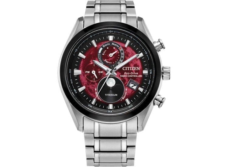 Citizen Tsuki-yomi A-T Chronograph Watch 43mm with Red Dial
