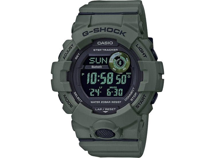 G-Shock MOVE GBD-800 Series 49mm Watch with Black Digital Dial and Army Green Resin Strap