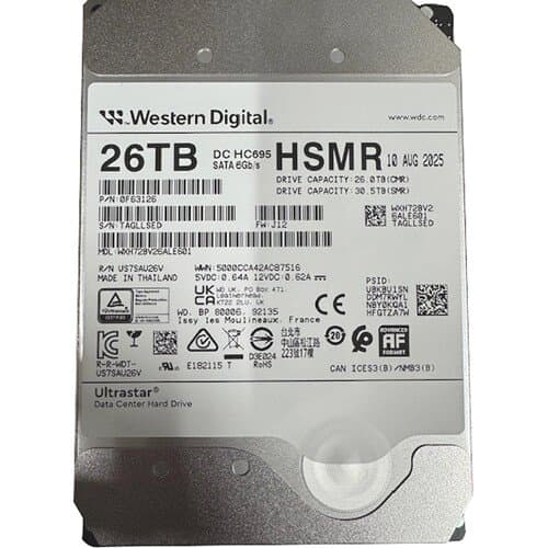 WD 26TB Ultrastar DC HC695 SATA III 3.5" Internal HDD