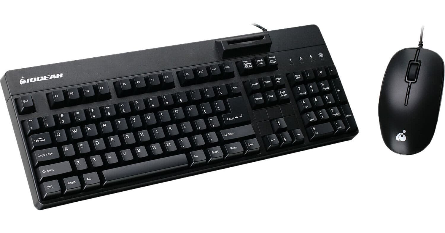 IOGEAR Keyboard with CAC Reader & Mouse