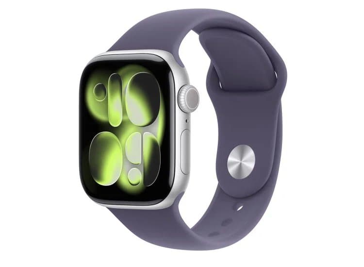 Apple Watch Series 11 GPS 42mm Silver Aluminum Case With S/M Purple Fog Sport Band