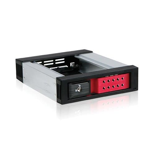 iStarUSA 5.25" to 1 x 3.5" Trayless SATA/SAS Hot-Swap Cage Red