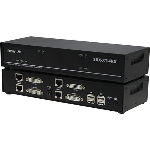 Smart-AVI Quad-Head DVI-D USB 2.0 Audio CAT5/5e/6 Extender Receiver