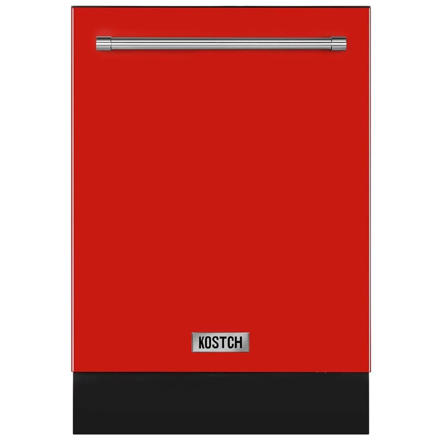 KOSTCH 24-in Top Control Built-in Dishwasher ( Red ) With Third Rack, Customize the cycles , 47-Decibel