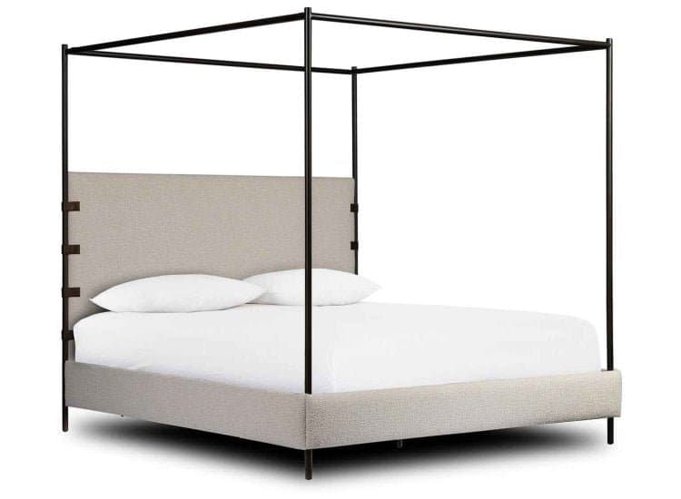 Four Hands Anderson Canopy Bed-Queen-in Knoll Natural Fabric