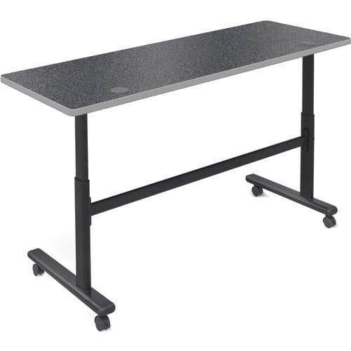 Balt Height Adjustable Sit and Stand Flipper Table (72" Long, Graphite Nebula Laminate, Platinum Edge)