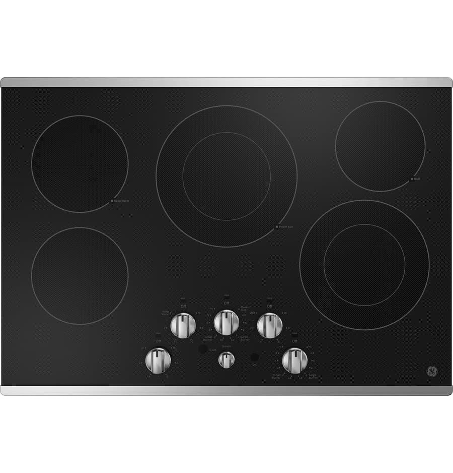 Whirlpool 36-in 5 burners Smooth surface Black Electric Cooktop