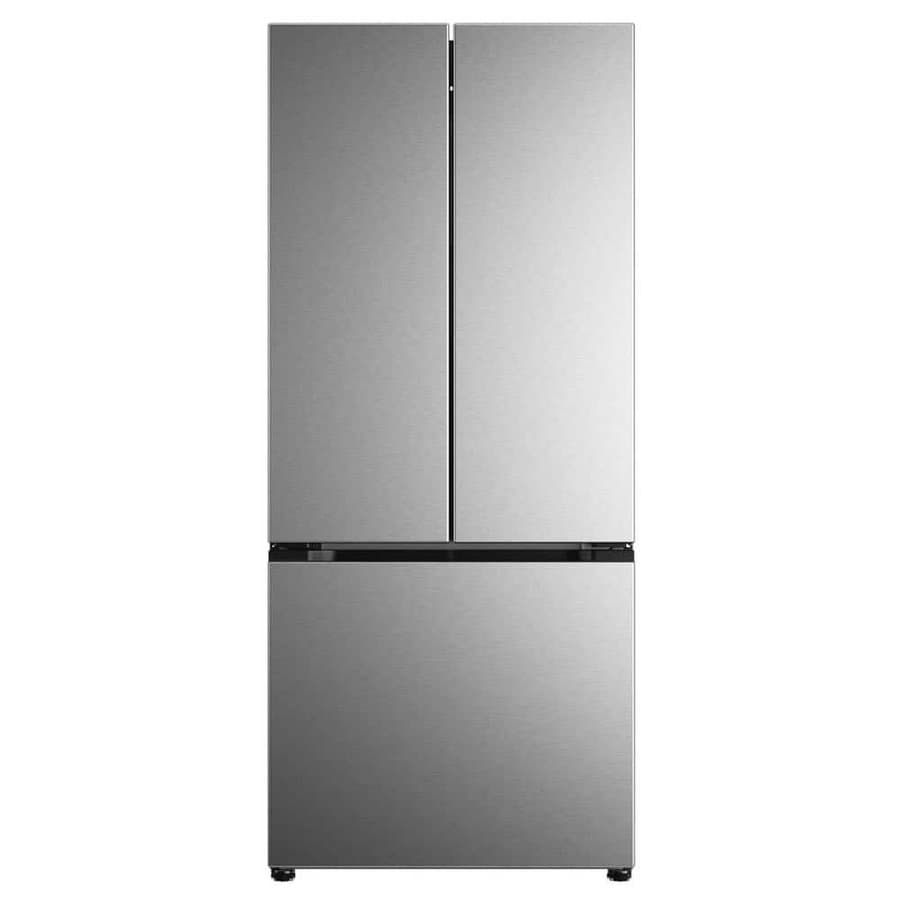 EUHOMY 30 in. 17.5 cu. ft. Standard Depth French Door Refrigerator in Stainless Steel with Electronic Temperature Control