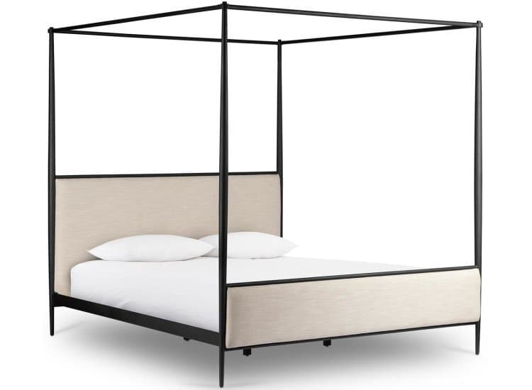 Four Hands Xander Canopy Bed-Queen-in Savoy Parchment