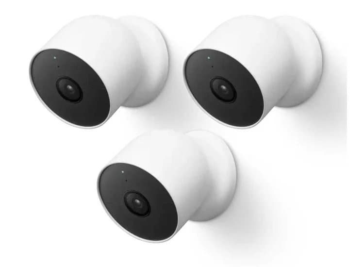 Google Nest Cam Indoor/Outdoor Security Camera in Snow 3-Pack (Battery)