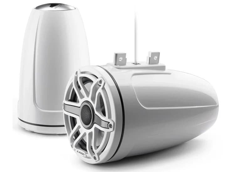 JL Audio M6 Series 7.7" Gloss White Enclosed Tower Coaxial System (Pair)