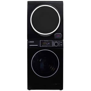 Equator 24 in. 1.6 cu. ft. Electric Front Load Laundry Center with Pet Cycle, Sanitize Cycle & Sensor Dry-Black