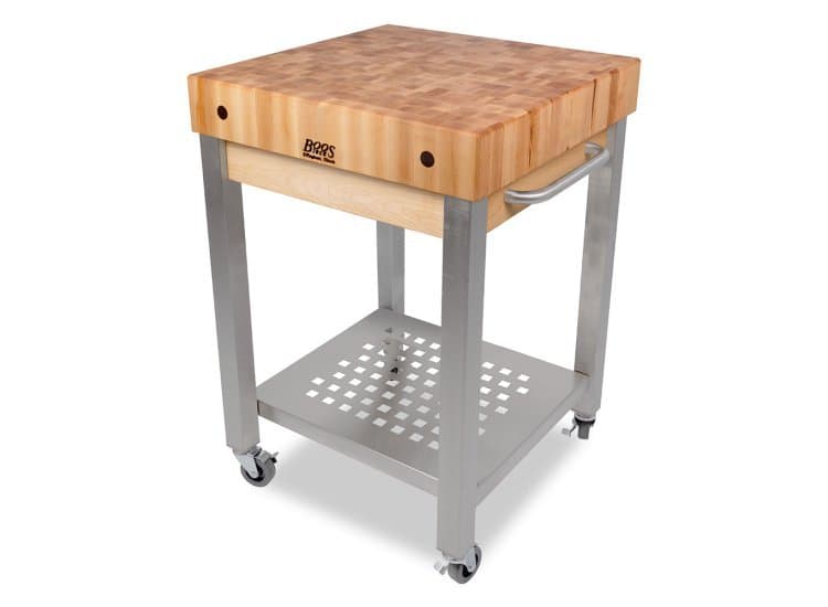 John Boos & Co. Cucina Technica Cart With Thick Maple End Grain Top