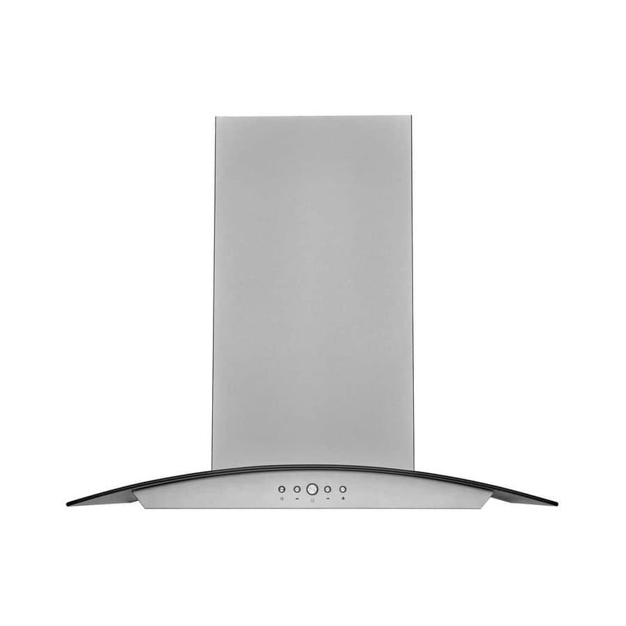 36 in. Convertible Island Range Hood with Tempered Glass Dual Controls LED Baffle Filter in Stainless Steel