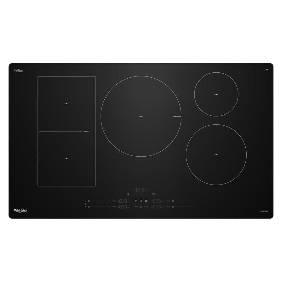 Samsung 36-in 5 burners Black Smart Compatible Induction Cooktop with Bridge Element
