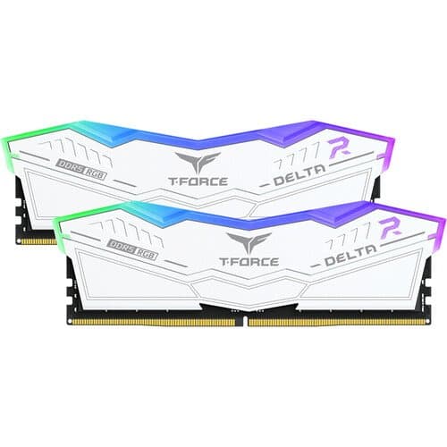 TEAMGROUP 32GB T-FORCE DELTA RGB DDR5 8000 MHz UDIMM Memory Kit (2 x 16GB, White)