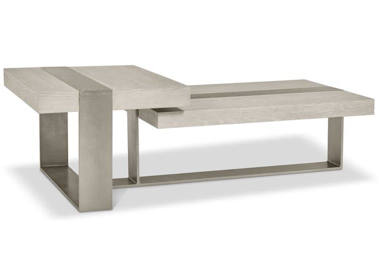 Bernhardt Tempo Cocktail Table in Larza | Satin Nickel