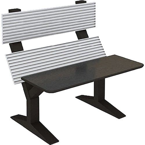 Winsted EnVision Double Tier with 15" Slat-Wall Command Console (Black/Silver, 60")