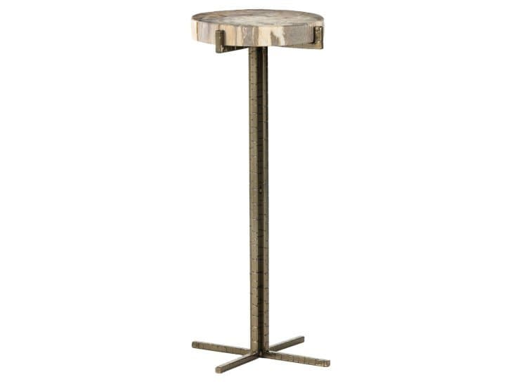 Four Hands Jonty Round End Table, Petrified Wood