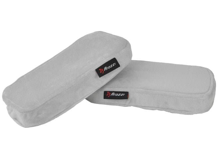 Arozzi Armrest Pads Memory Foam in Light Gray (Pair)
