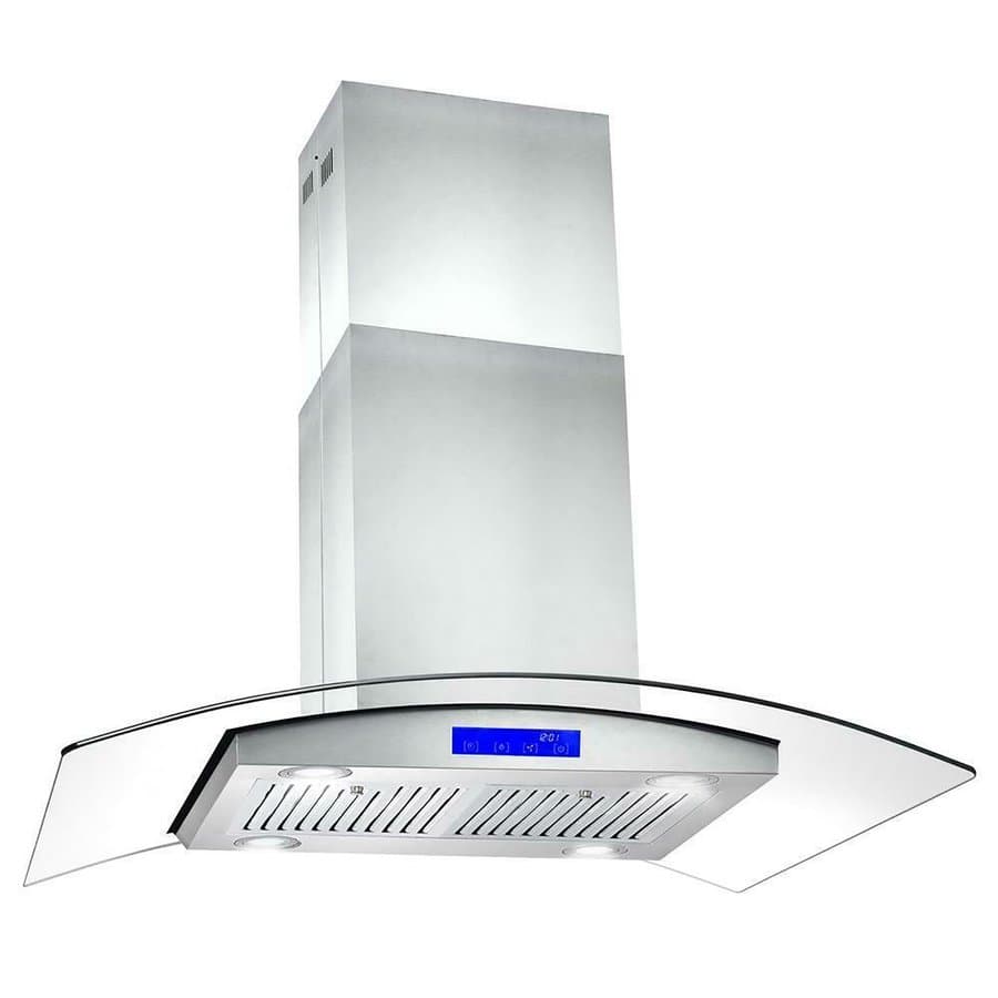 Winflo 36 inch Convertible 400-CFM Stainless Steel Island Range Hood