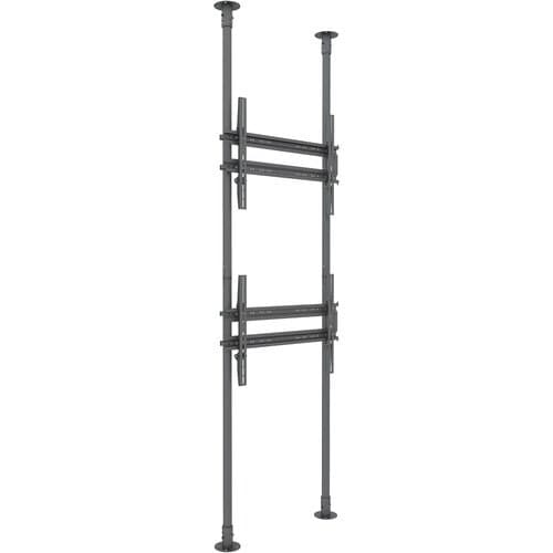 Mount-It! PRO Dual-Screen Dual-Pole Heavy-Duty Floor-to-Ceiling Mount (Top-to-Bottom, Landscape)
