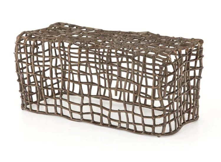 Four Hands Marlow Collection Aged Bronze Zander Outdoor Bench