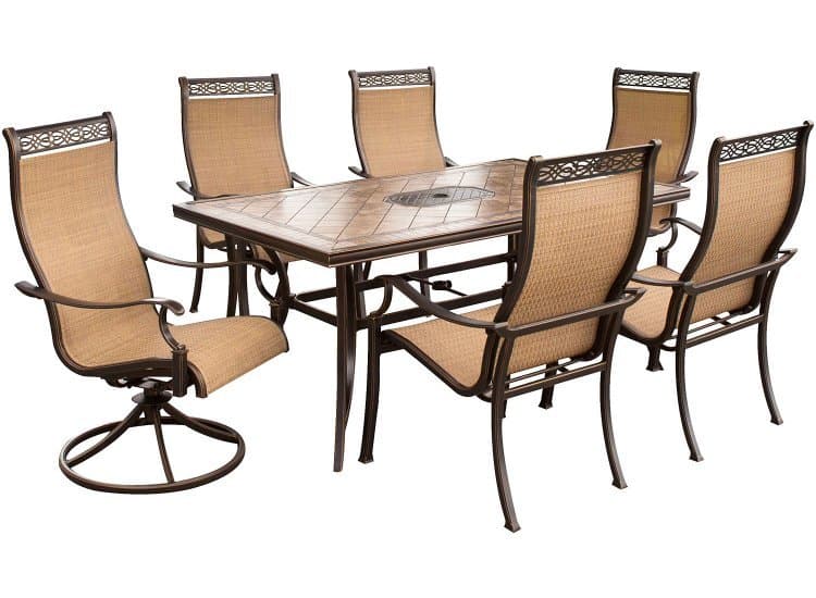 Hanover Brown 7-Piece Outdoor Dining Set