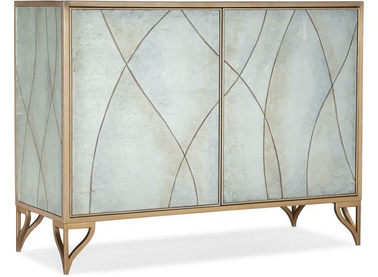 Hooker Furniture Living Room Melange Joannie Chest with Two Doors, Gold
