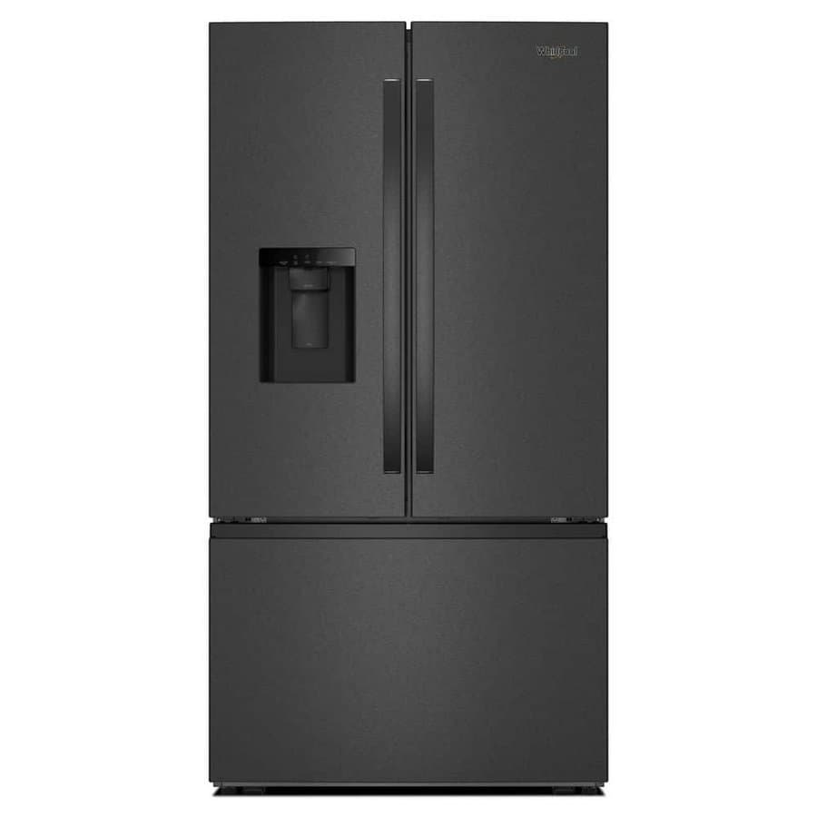 36 in. 30 cu. ft Standard Depth French Door Refrigerator in Print Resist Black-Stainless w/ In-Door Water and Ice Maker