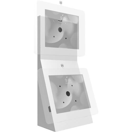 CTA Digital Dual VESA Desk Mount with Storage Compartment (White)