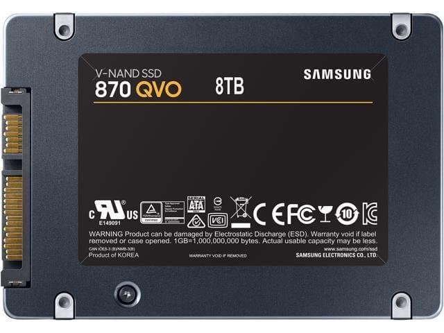 SAMSUNG 870 QVO Series 2.5" 8TB SATA III Samsung 4-bit QLC V-NAND Internal Solid State Drive (SSD) MZ-77Q8T0BW