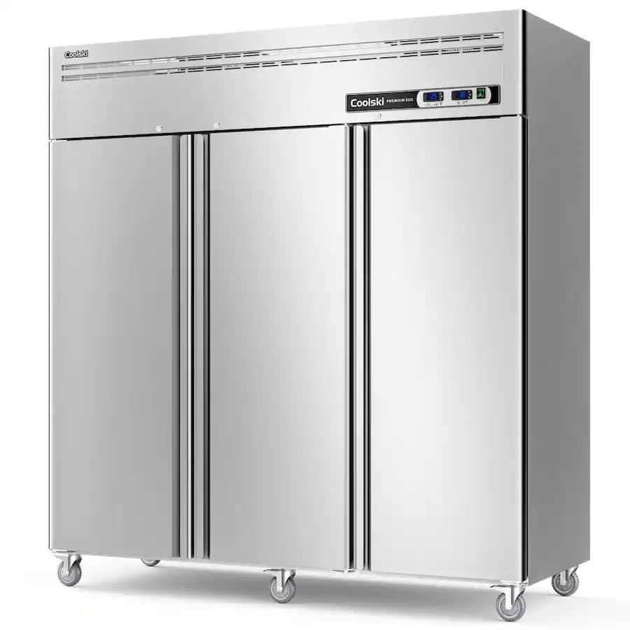 Coolski Commercial Refrigerator and Freezer Combo Reach-in Freezer 54 Cu.ft, 72" W 3 Door