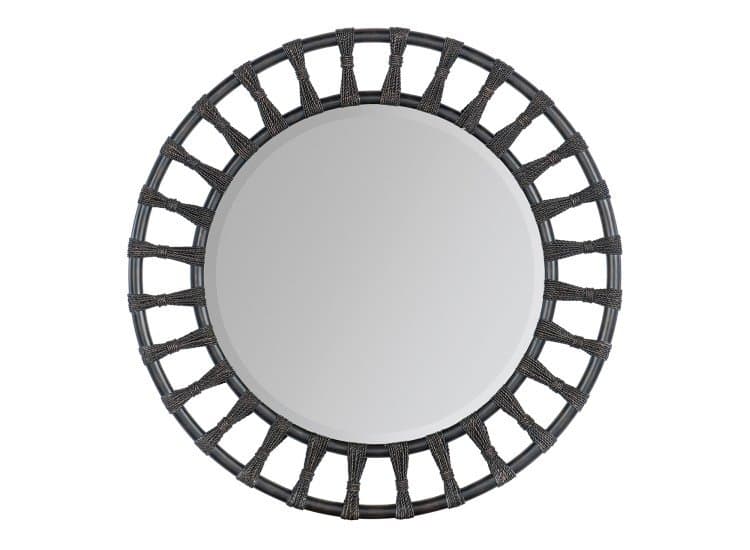 Hooker Furniture Bedroom Retreat Pole Rattan Accent Mirror, Black Sand