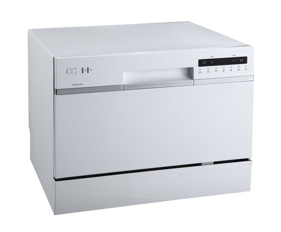 EdgeStar 22-in Portable Countertop dishwasher ( White ) 6 Place Settings 52-Decibel Standard Sound Level