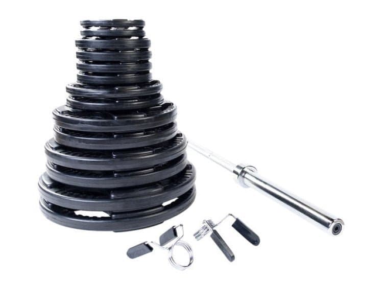 Body-Solid Plates Set Olympic Rubber Grip 300 Lb.