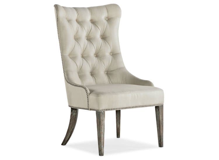 Hooker Furniture Casual Dining Sanctuary Hostesse Upholstered Chair in Le Sable | Metal Diamond Fabric