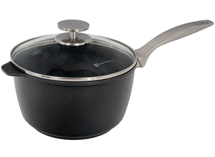 Swiss Diamond CXD DOU Ceramic Nonstick Sauce Pan with Glass Lid